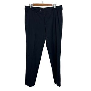 Quince Mens Stretch Wool Dress Pants 34 x 32 Black Slim Fit Slacks